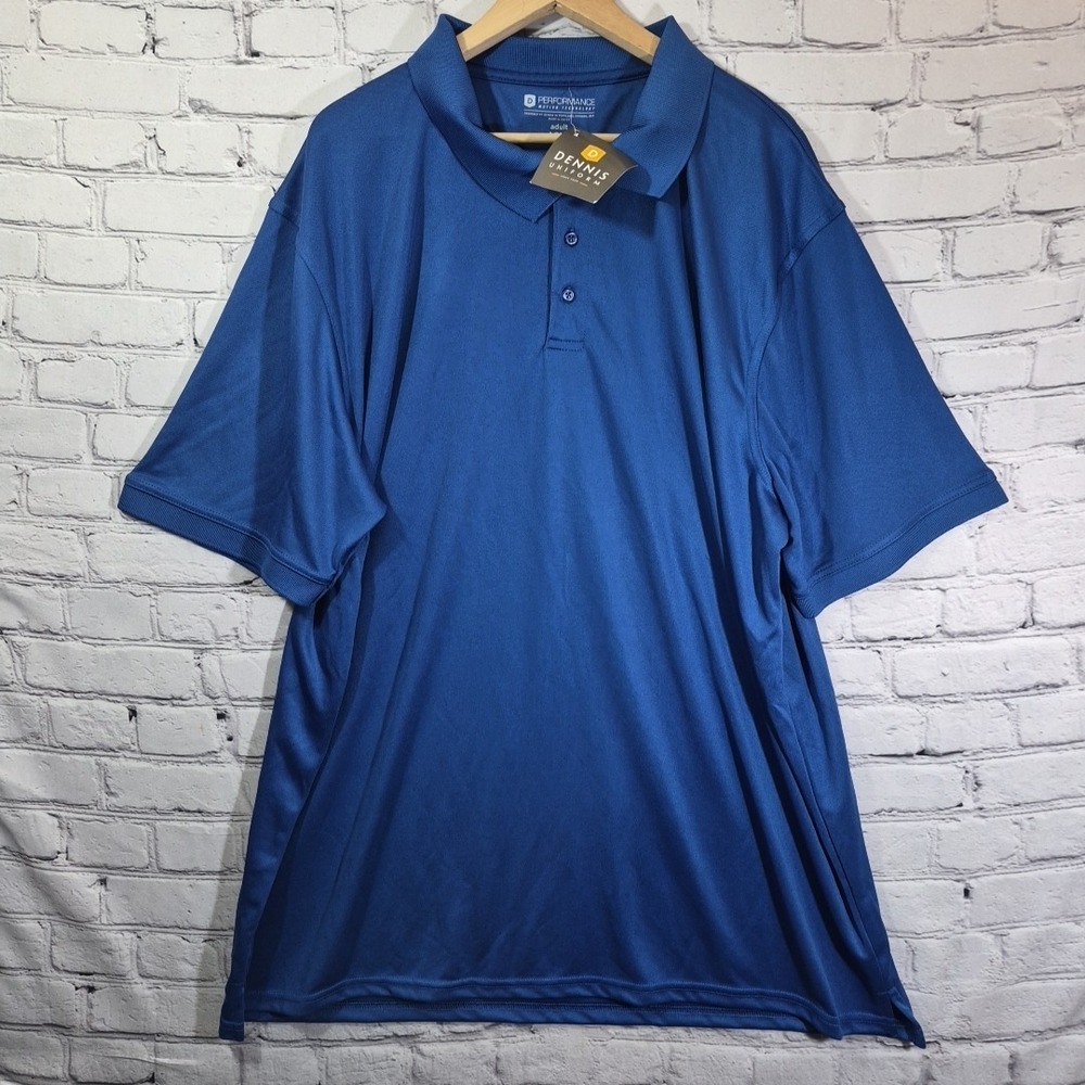 Performance Golf Shirt Polo Unisex Adult 3XL Cobalt Blue Dennis Uniforms New